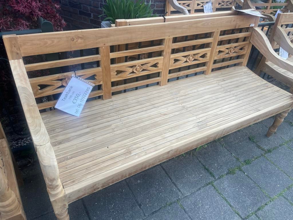 Teakhouten tuinbank 190 cm - Nieuw, Ophalen of Verzenden, Nieuw, Teakhout