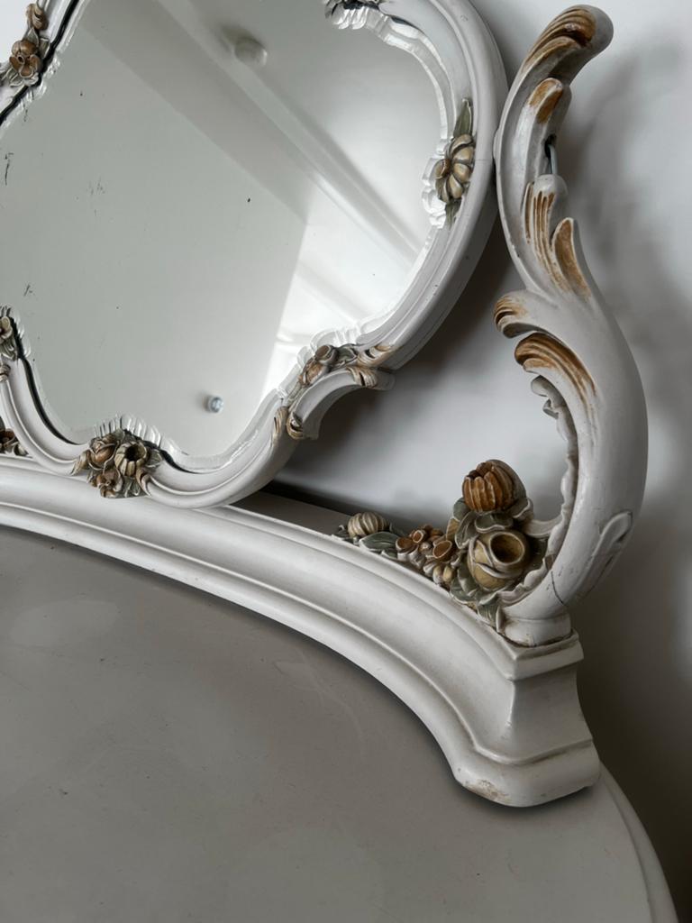 Vintage kaptafel met spiegel en krukje - Rococo stijl, Ophalen