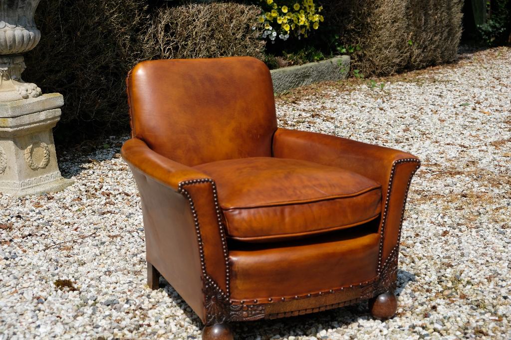 leren Engelse Chesterfield fauteuil, Ophalen, Engels Design modern Chesterfield, Minder dan 75 cm, Leer