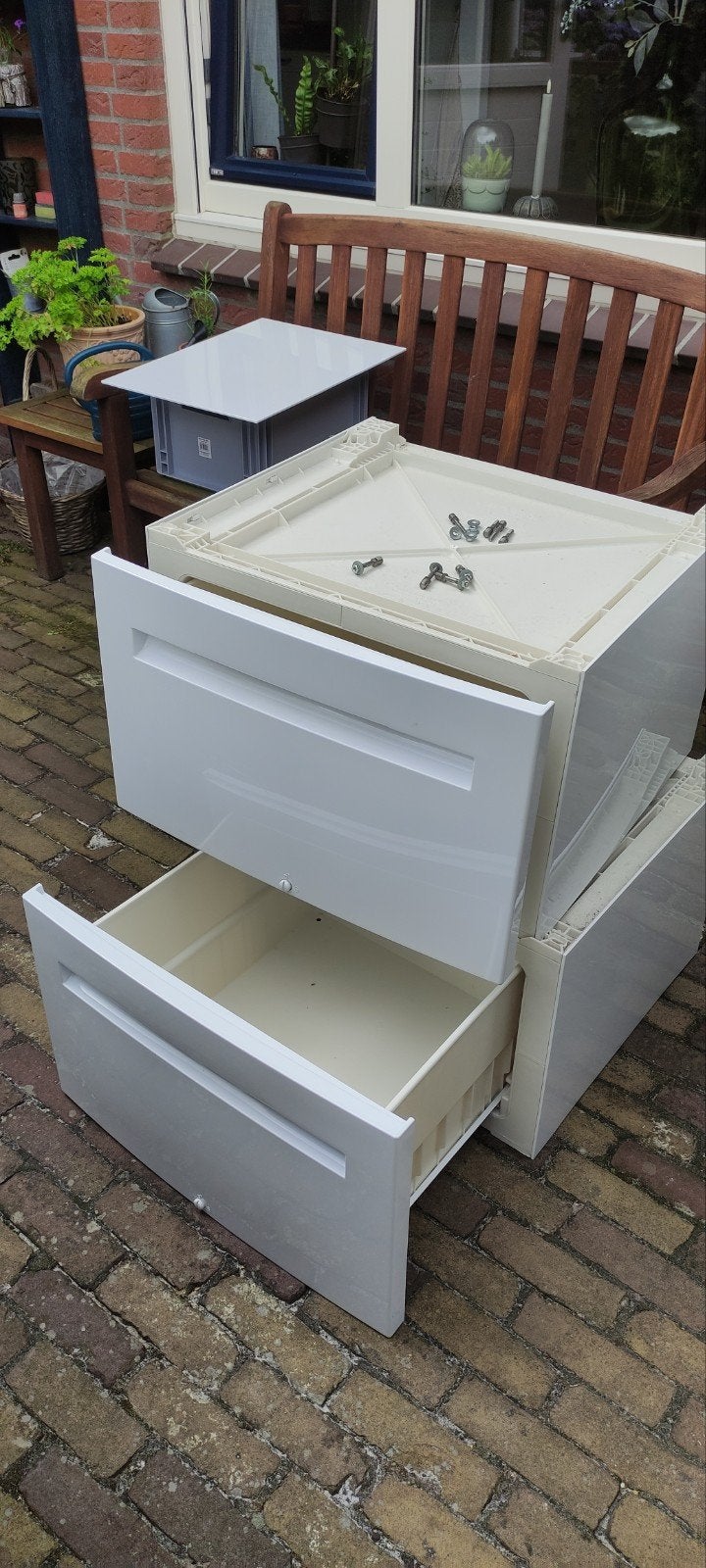 Twee Bosch wasmachine verhogers met schuiflade, Witgoed en Apparatuur, Ophalen, Gebruikt