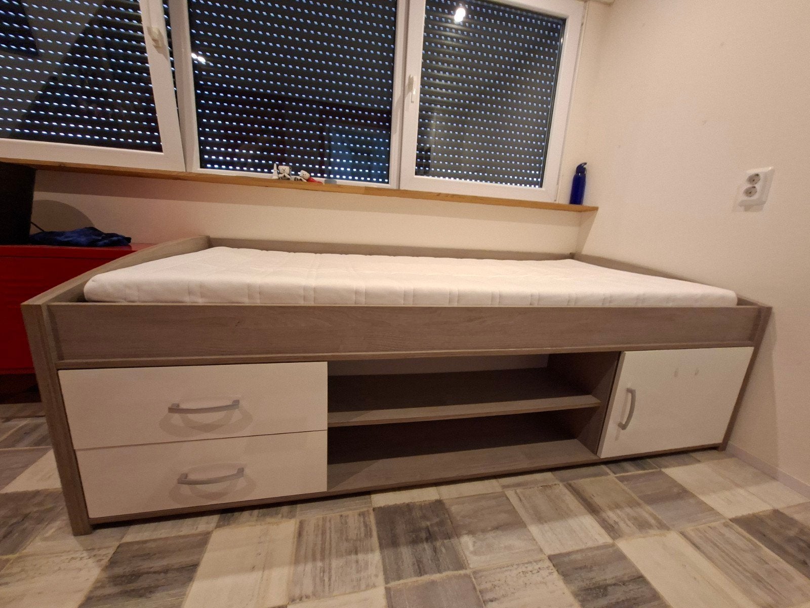 Compleet 1 persoonsbed 90x200, Ophalen, Gebruikt, 90 cm, Eenpersoons