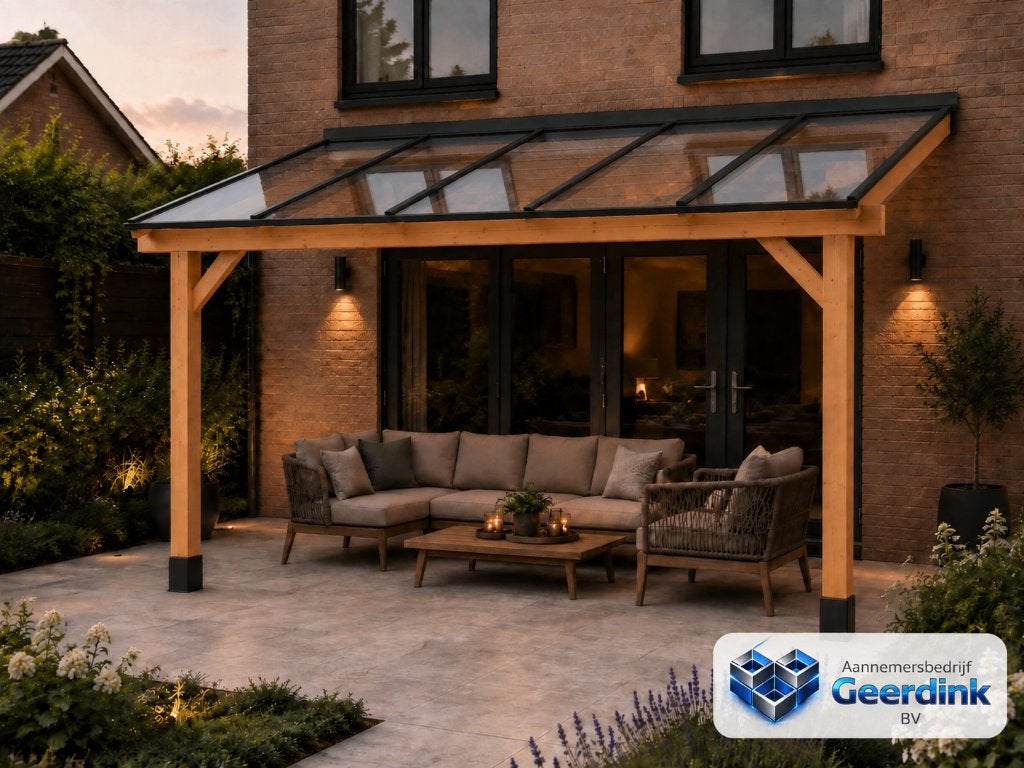 Douglas veranda op maat met glas of polycarbonaat, Tuin en Terras, Ophalen of Verzenden, Nieuw, Veranda