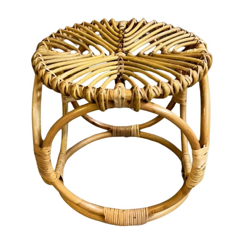 Prachtige rotan kruk / bijzettafel, Overige materialen, ., Nieuw, .