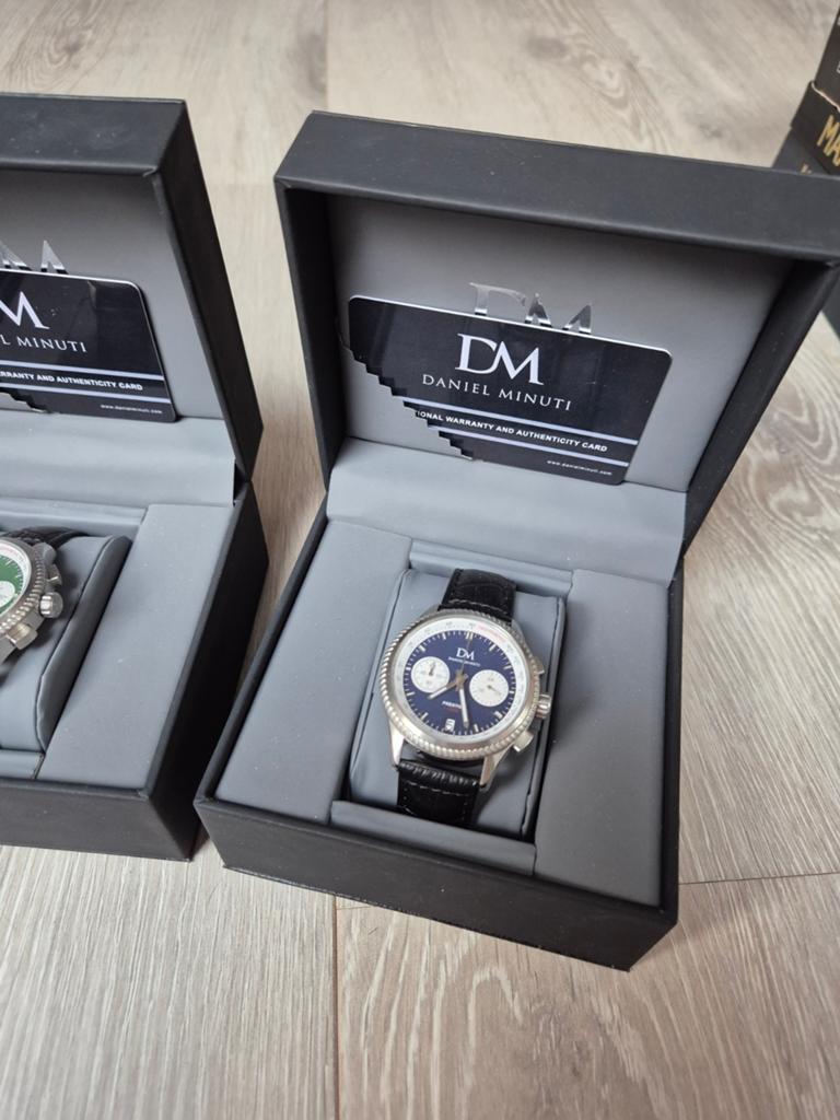 4x Daniel Minuti Prestige horloges in doos met certificaat, Ophalen of Verzenden, Zo goed als nieuw, Overige merken