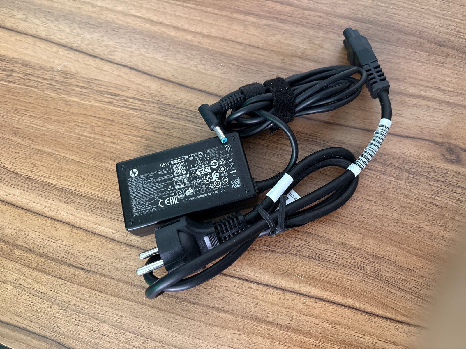 Originele HP Laptop Oplader 65W met Blauwe Tip, Computers en Software, Ophalen of Verzenden, Gebruikt