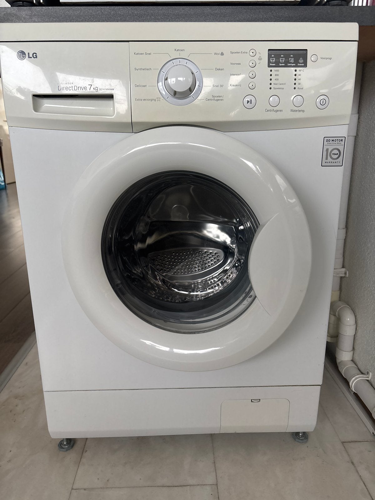 LG DirectDrive 7kg Wasmachine - gebruikt, Ophalen, Gebruikt, Handwasprogramma, Voorlader