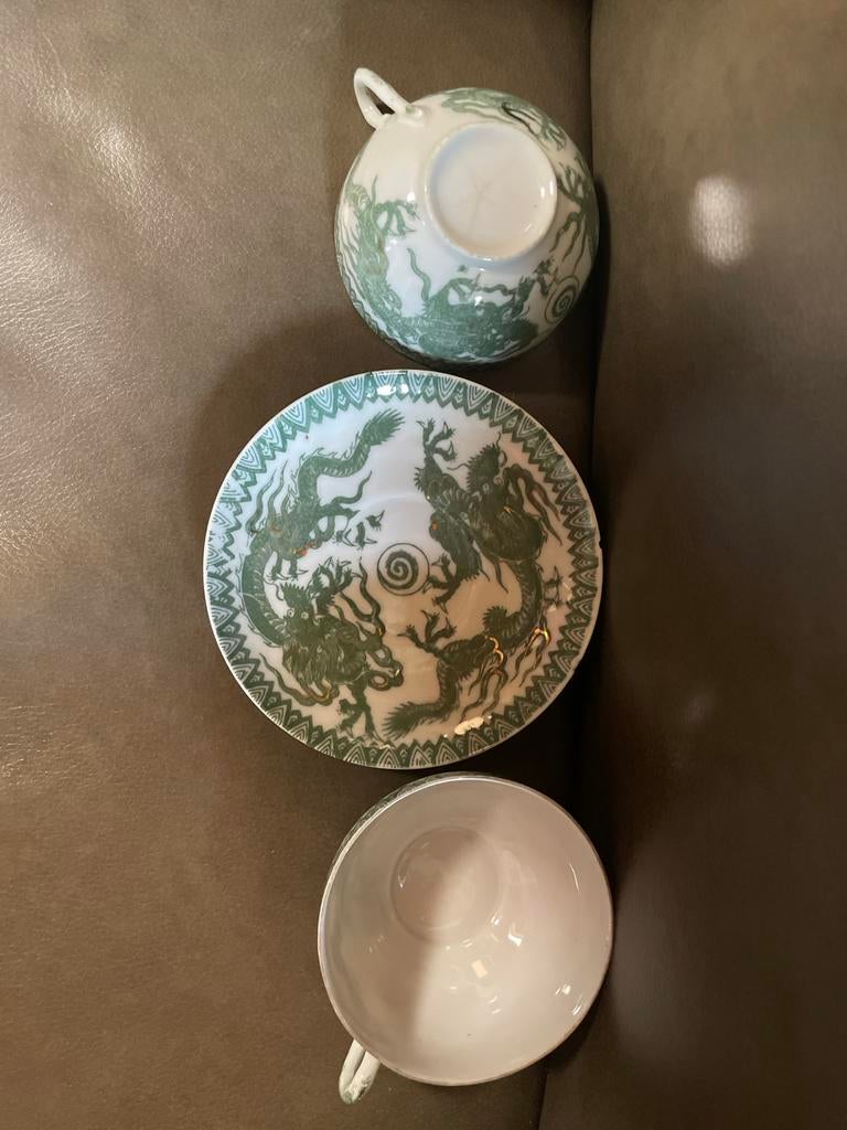 Vintage Japanse Draken Thee Kop en Schotel Set, Ophalen of Verzenden