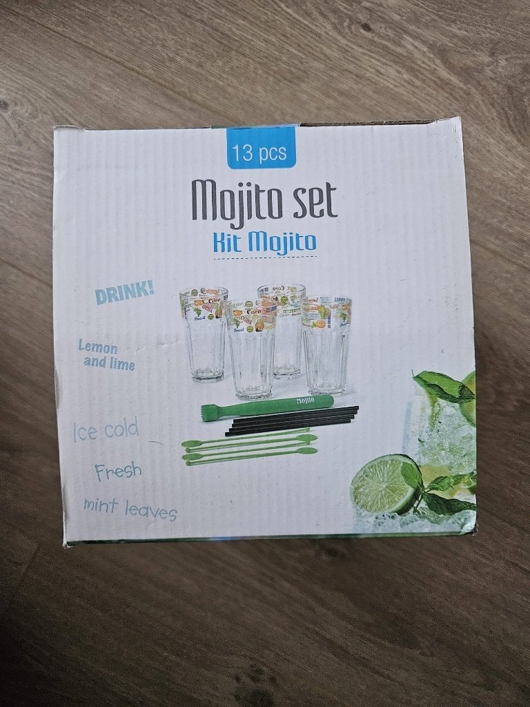 Nieuwe 13-delige Mojito Cocktail Set (Compleet in doos), Ophalen of Verzenden, Nieuw, Glas, Overige merken
