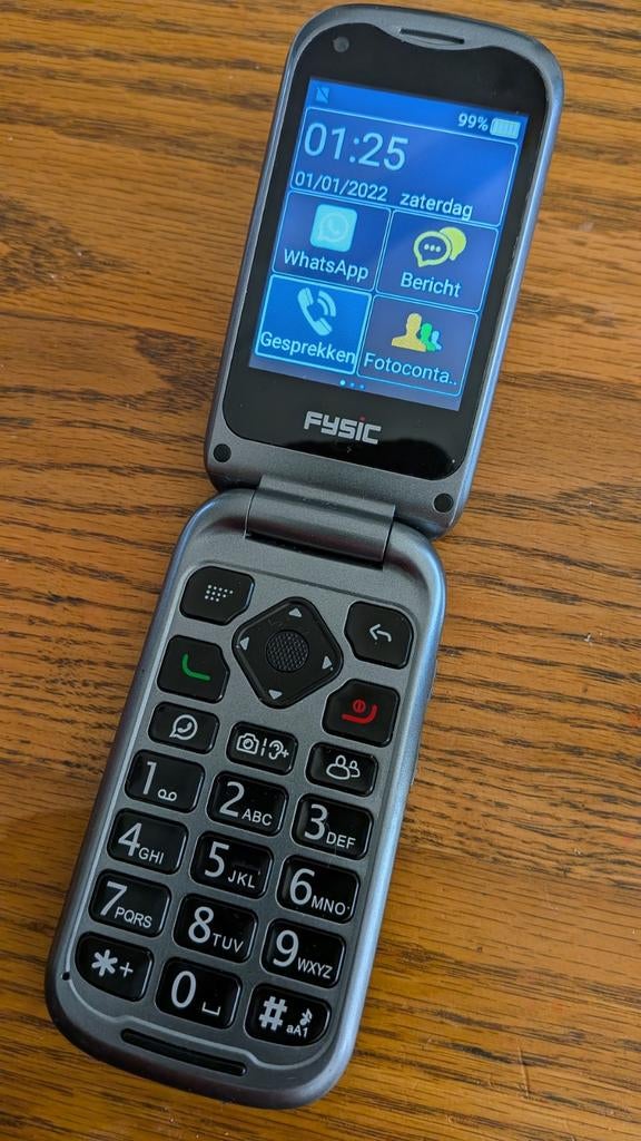 Fysic F25 Senioren Klaptelefoon met WhatsApp, Ophalen, Inklapmodel, Zonder simlock, Zonder abonnement