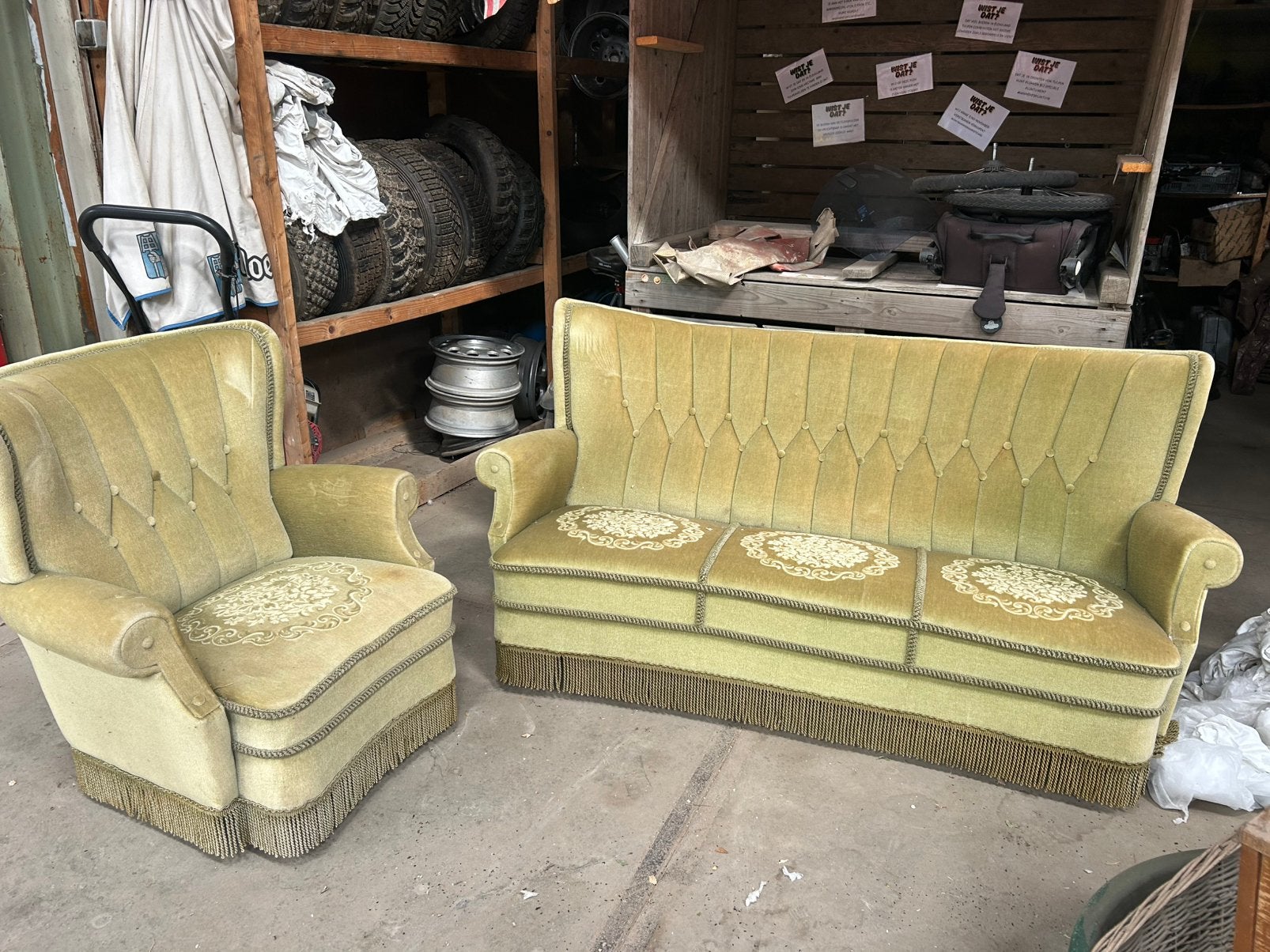 Vintage bankstel, Antiek en Kunst, Ophalen