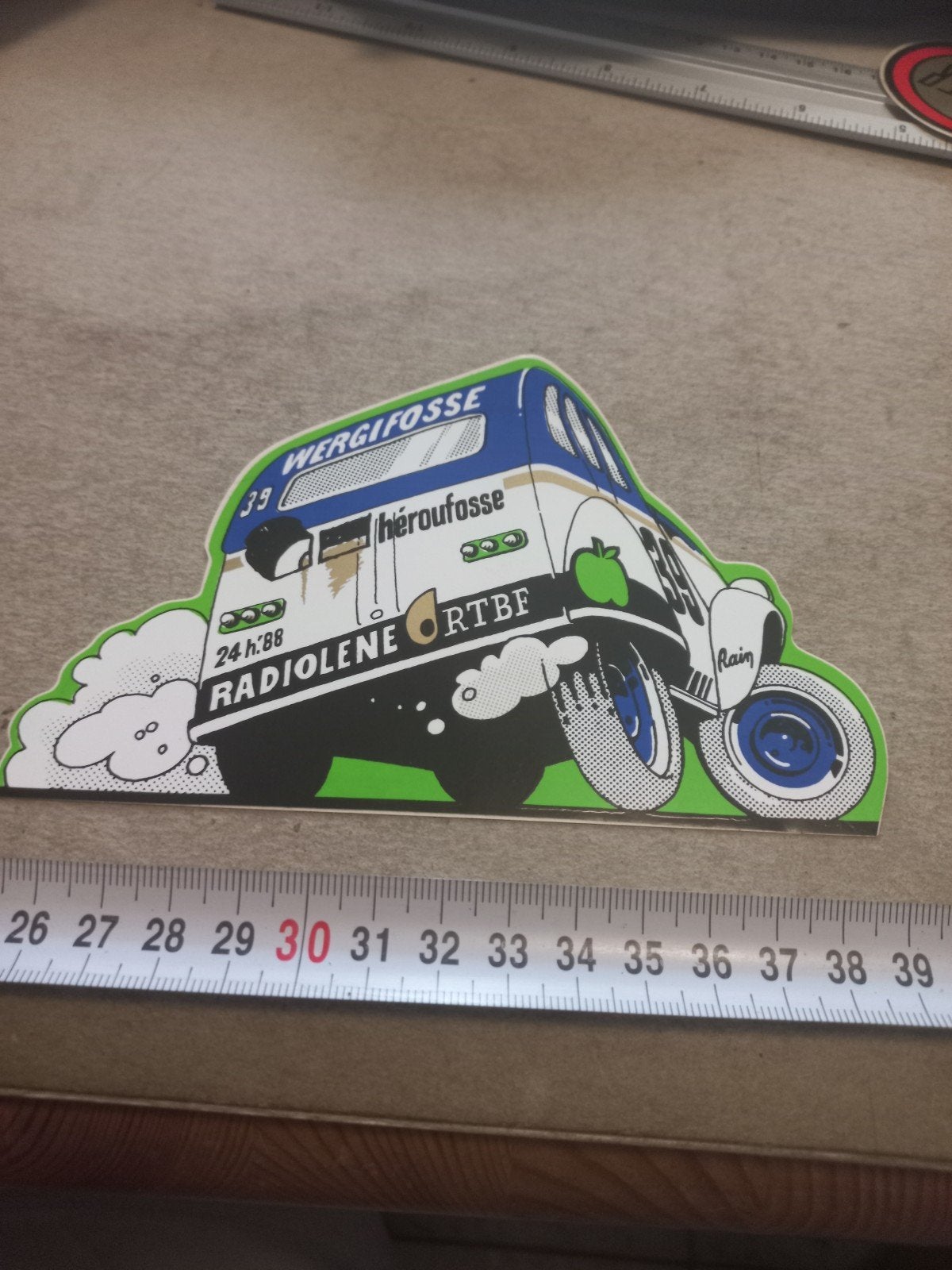 Vintage Rally Sticker '24h '88 Radioline RTBF  2cv citroen', Ophalen of Verzenden