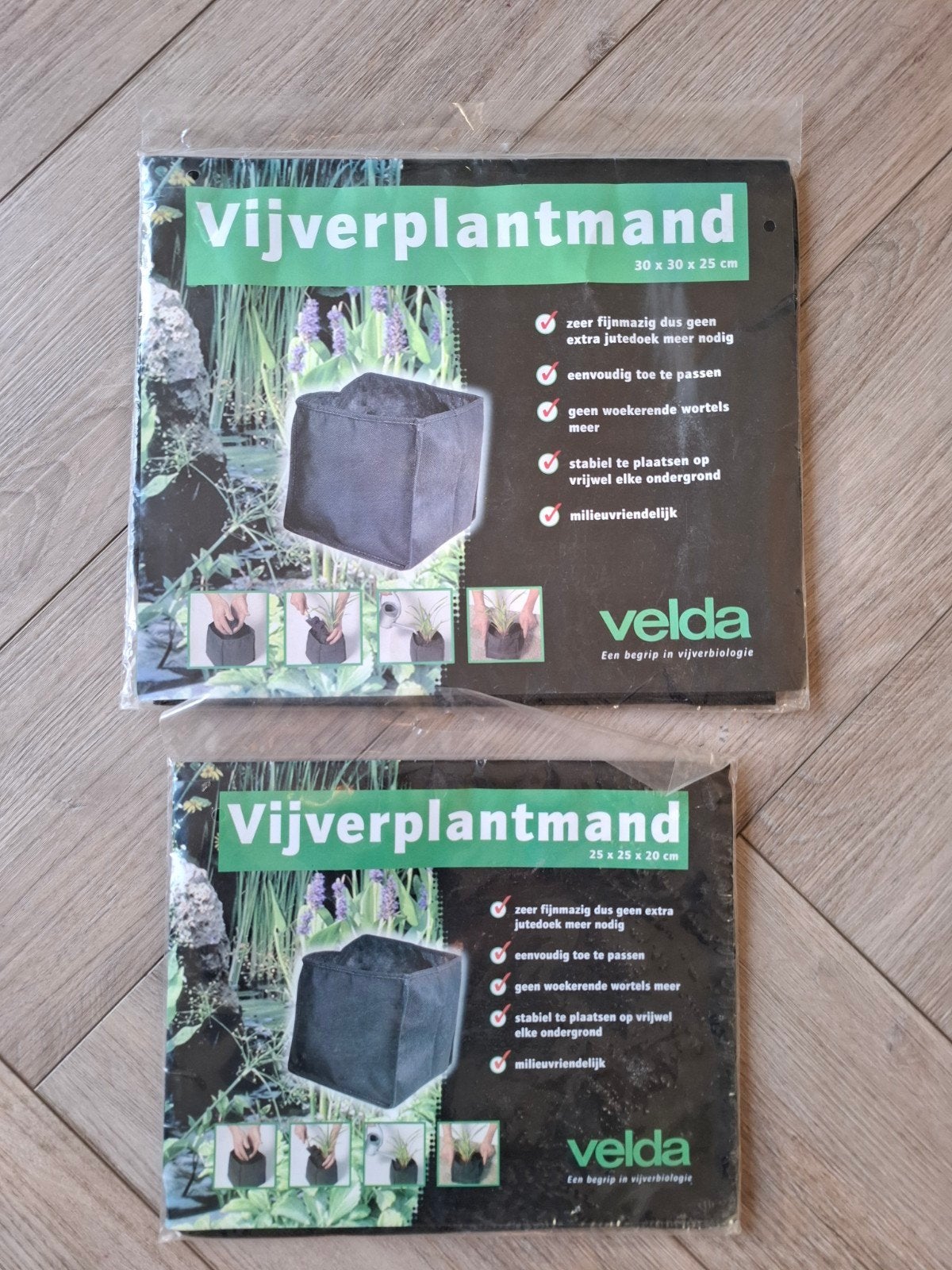 Velda Vijverplantmand - 2 stuks (30x30x25cm & 25x25x20cm), Ophalen of Verzenden, Nieuw