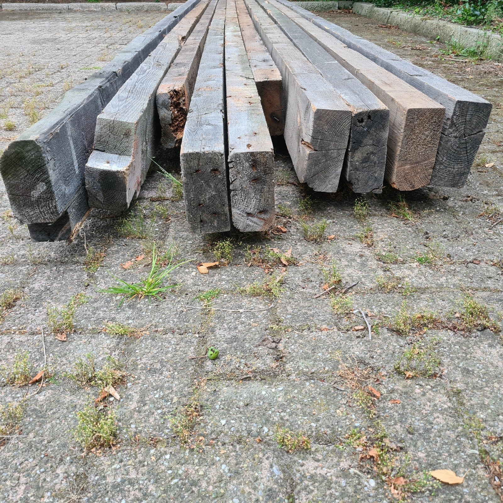 Partij Balken 10 stuks. Tussen 4.9 en 6.2 meter lang, Ophalen, Gebruikt, 300 cm of meer, Balk