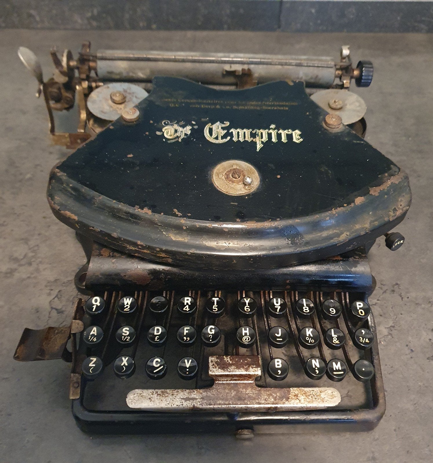 Unieke Antieke Empire 1 typemachine, verkocht in Ned-Indië, Ophalen of Verzenden, Gebruikt