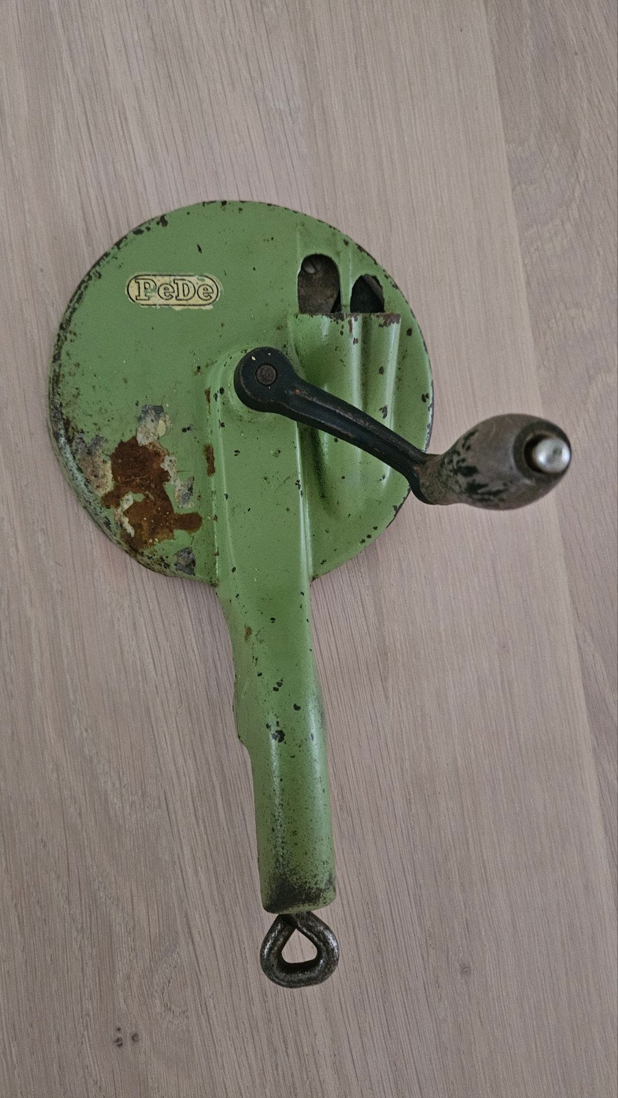 Vintage Pede bonensnijder - Groen gietijzer, Antiek en Kunst, Ophalen of Verzenden