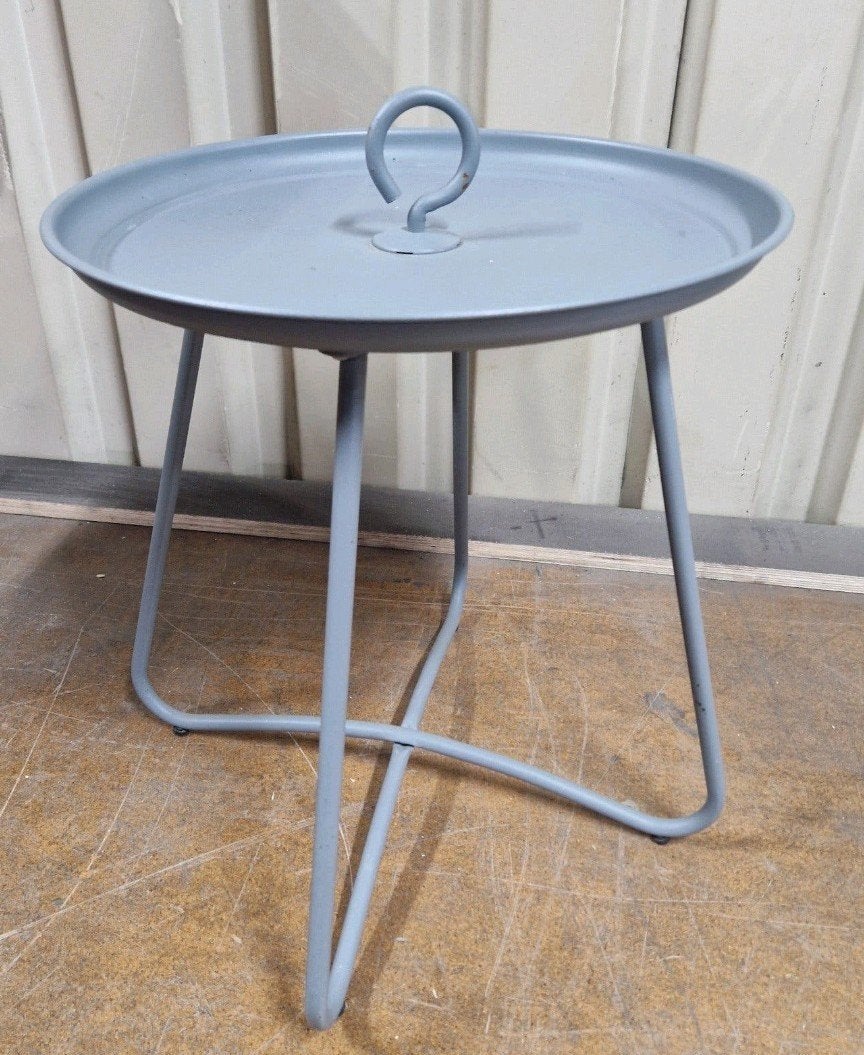 Bijzettafel Fleur - Taupe Gietijzer, Minder dan 55 cm, Modern, industrieel, Metaal of Aluminium, Rond