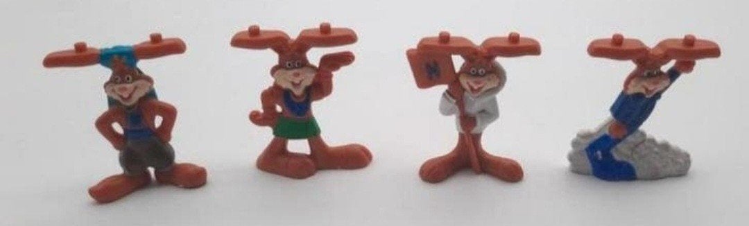 Vintage Nesquik Nestle Quicky pvc figuren 4x uit 1995, Ophalen of Verzenden, Gebruikt