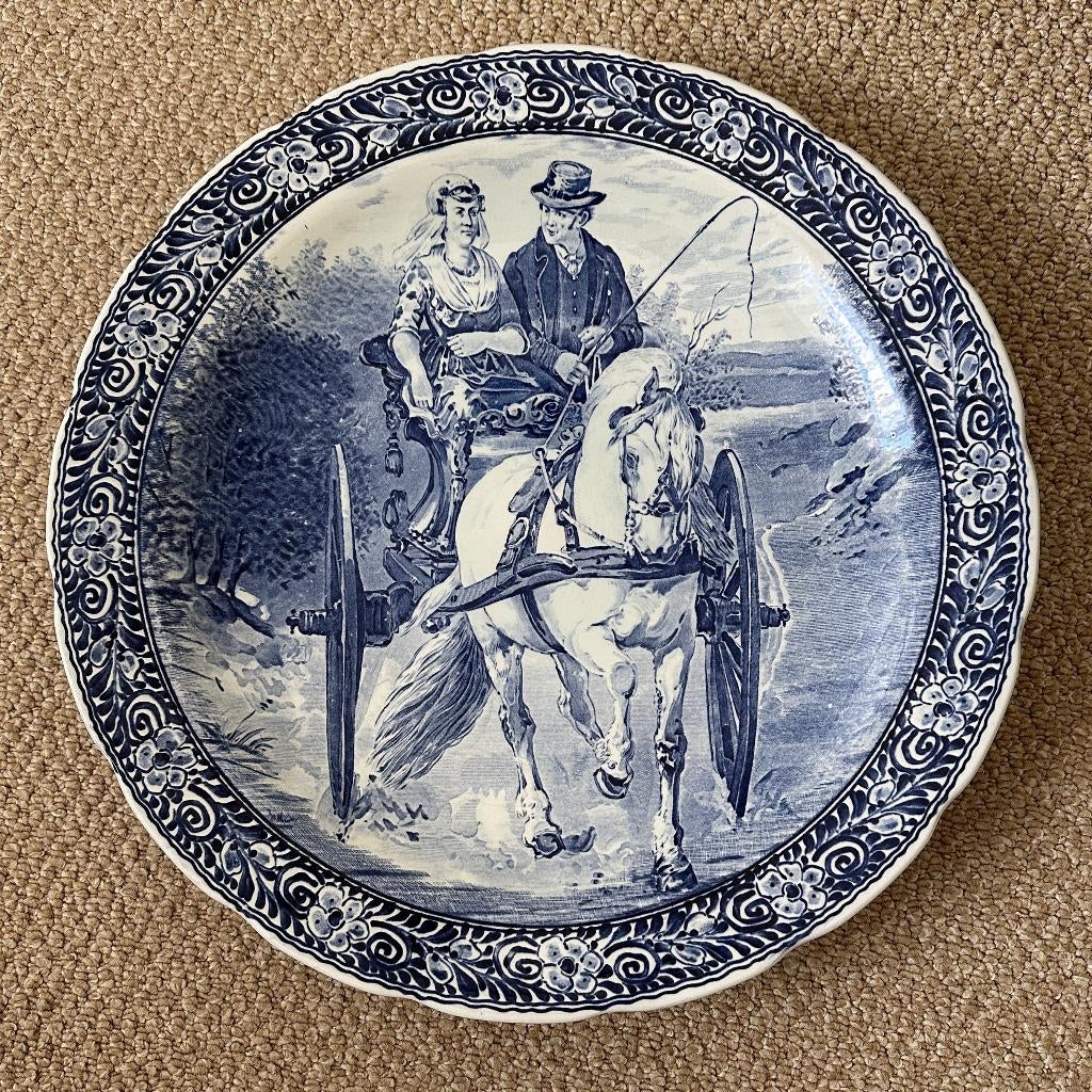 Groot Delfts Blauw Bord van Royal Sphinx (diameter 39 cm), Antiek en Kunst, Antiek | Wandborden en Tegels, Ophalen