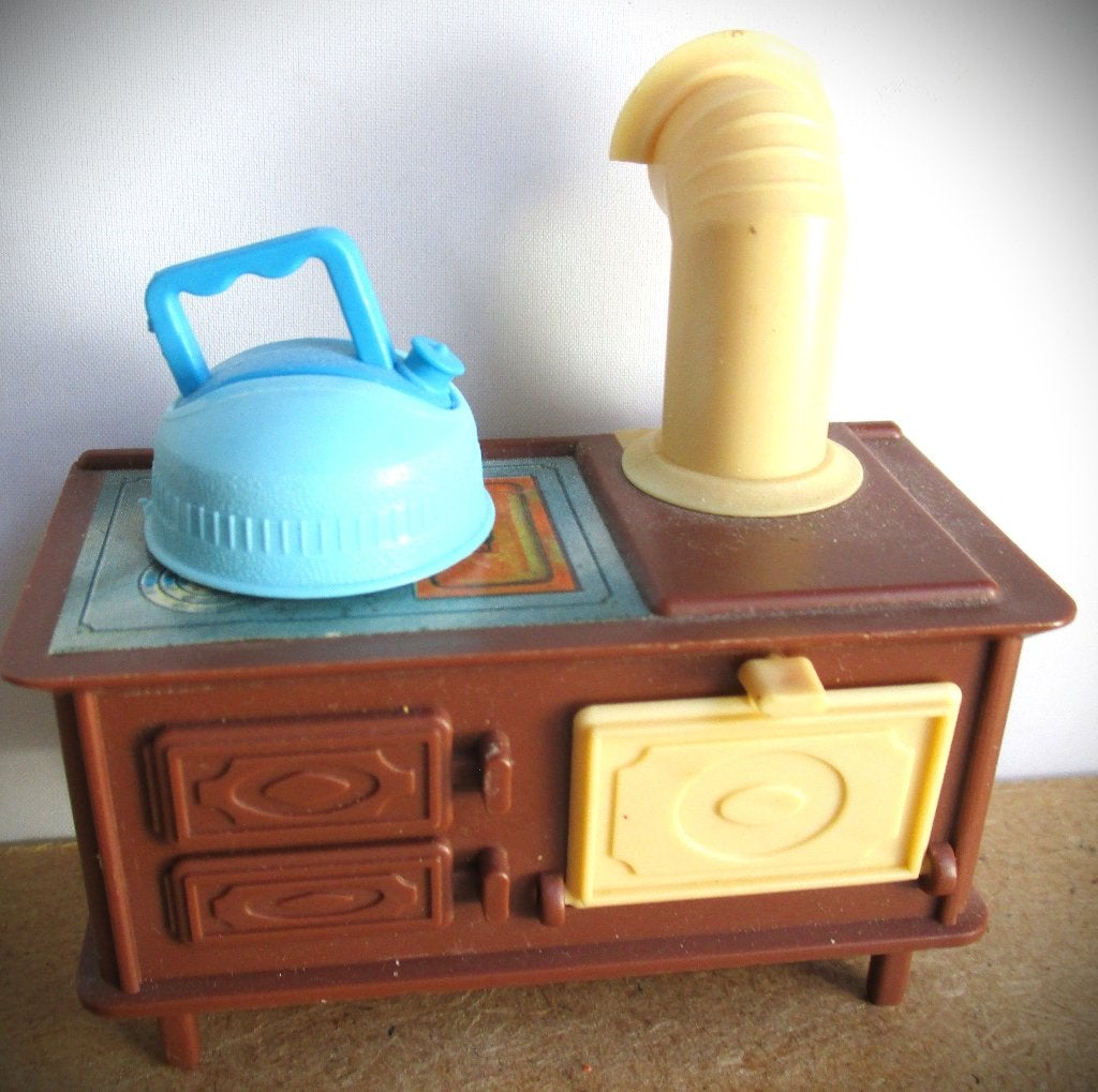 Fornuis~Poppenhuis fornuisje met ketel~Kolenfornuis, Ophalen of Verzenden, Zo goed als nieuw, Apparaten
