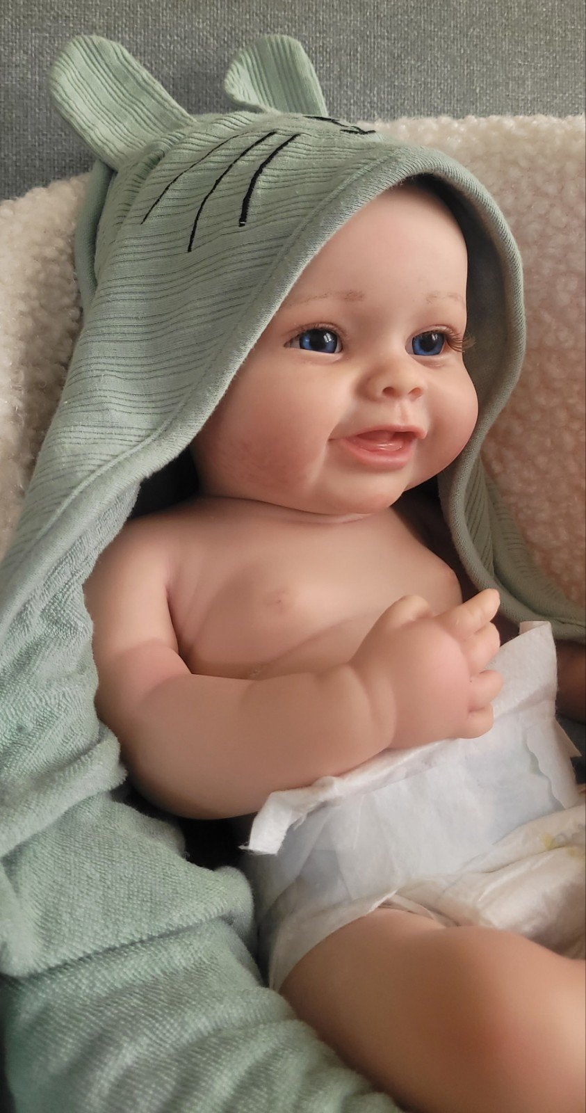 Siliconen Reborn Baby 45cm, Verzamelen, Poppen, Ophalen of Verzenden, Nieuw, Babypop