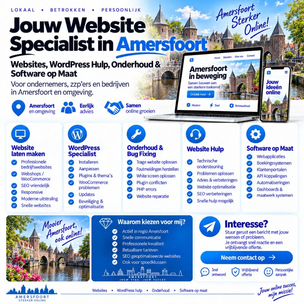 Website Laten Maken & WordPress Hulp Amersfoort, Vanaf 3 jaar, Geschikt als bijbaan, Freelance of Uitzendbasis, 33 - 40 uur