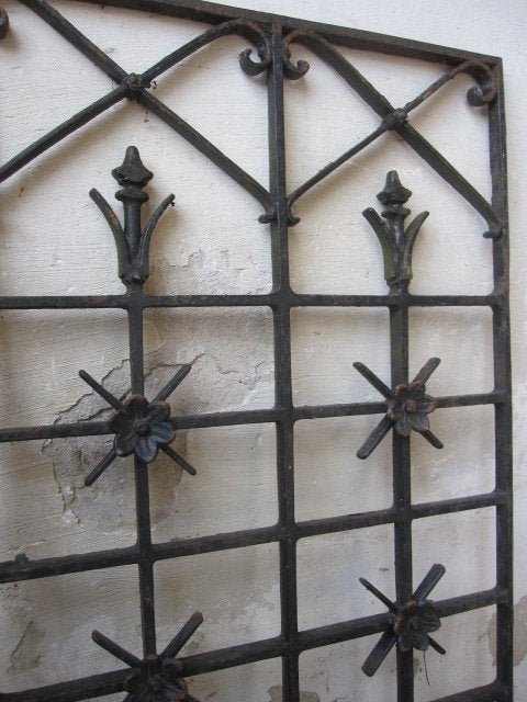 104 x 60,7 cm Stoer antiek ijzeren deurrooster, Antiek en Kunst, Curiosa en Brocante, Ophalen