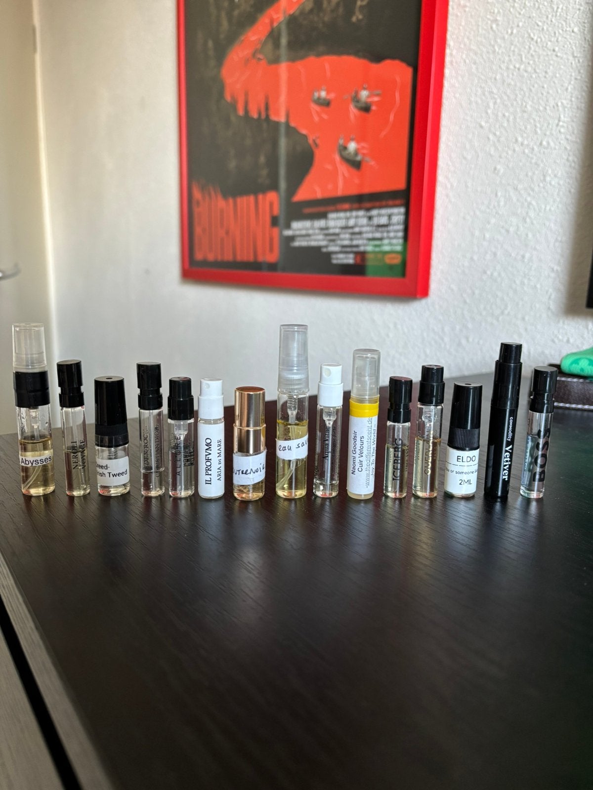15 parfum samples set (creed guerlain mfk), Verzenden, Gebruikt