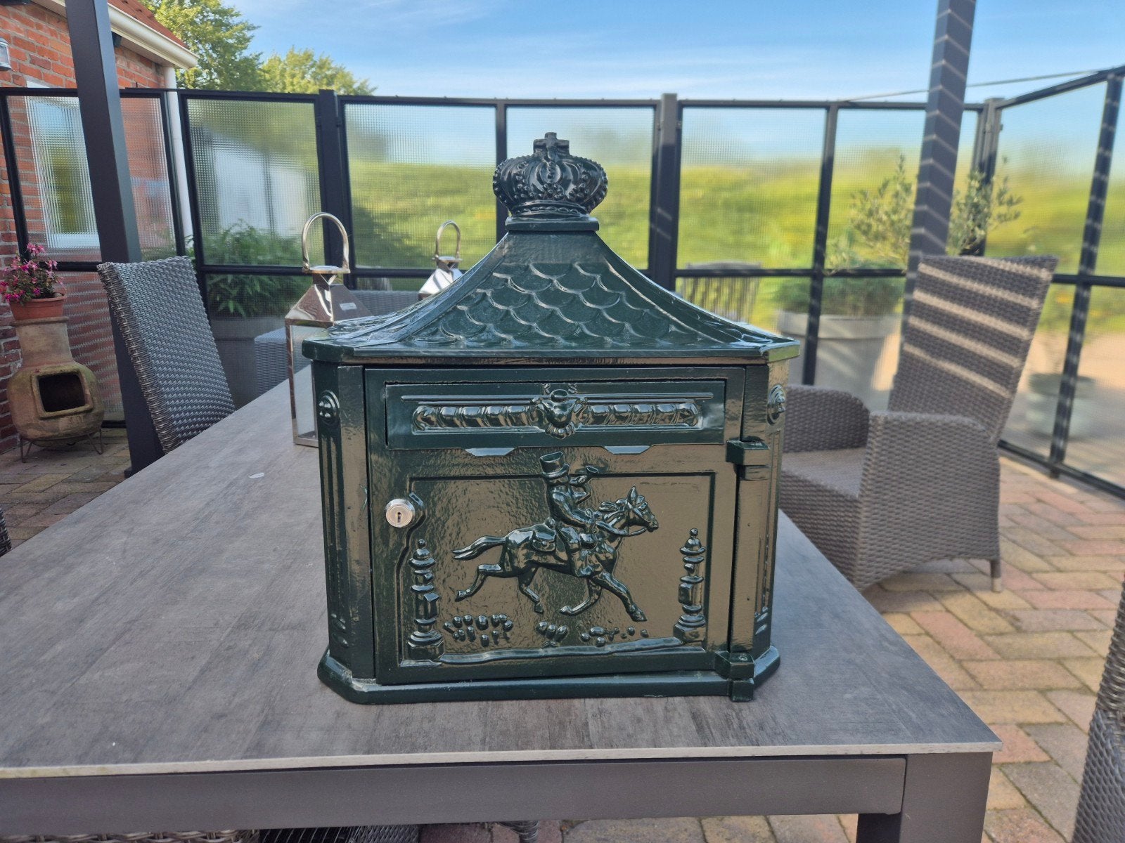muurbrievenbus, Ophalen of Verzenden, Zo goed als nieuw, Aluminium, Wandbrievenbus