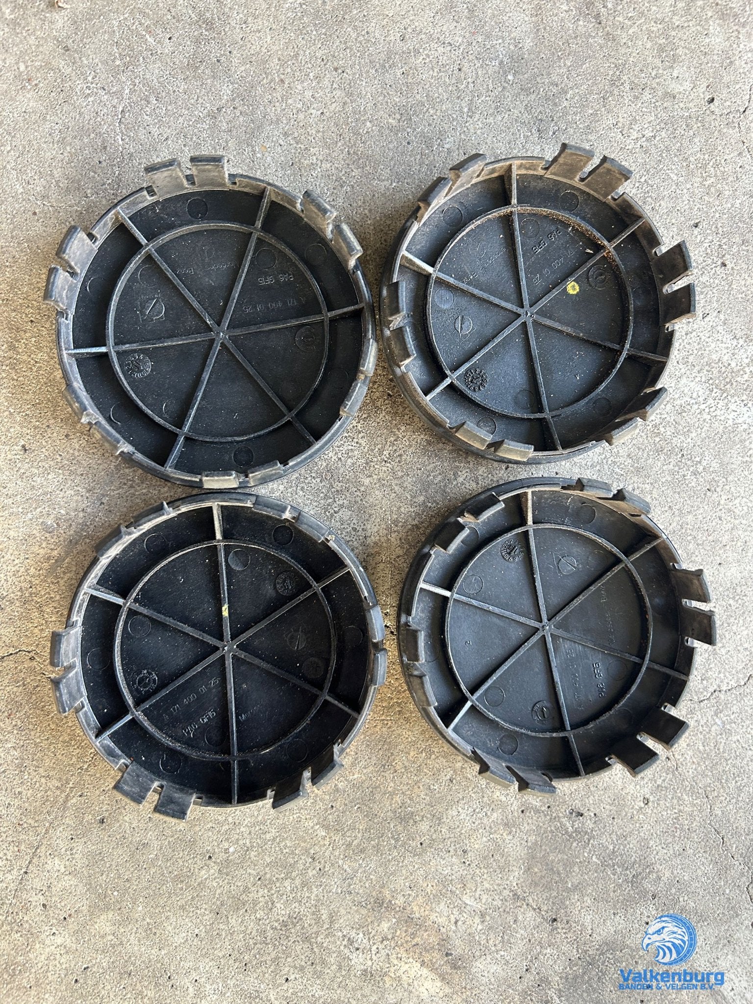 ORIGINELE Mercedes Benz naafkap naafdop set Zwart chroom, Gebruikt, -, Verzenden, -