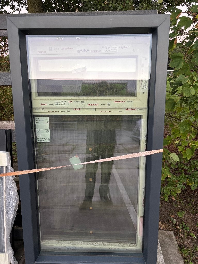 Aluplast kunststof kozijn – 940 x 1695 mm – vast glas, Kunststof, Raamkozijn, Nieuw, 150 tot 225 cm