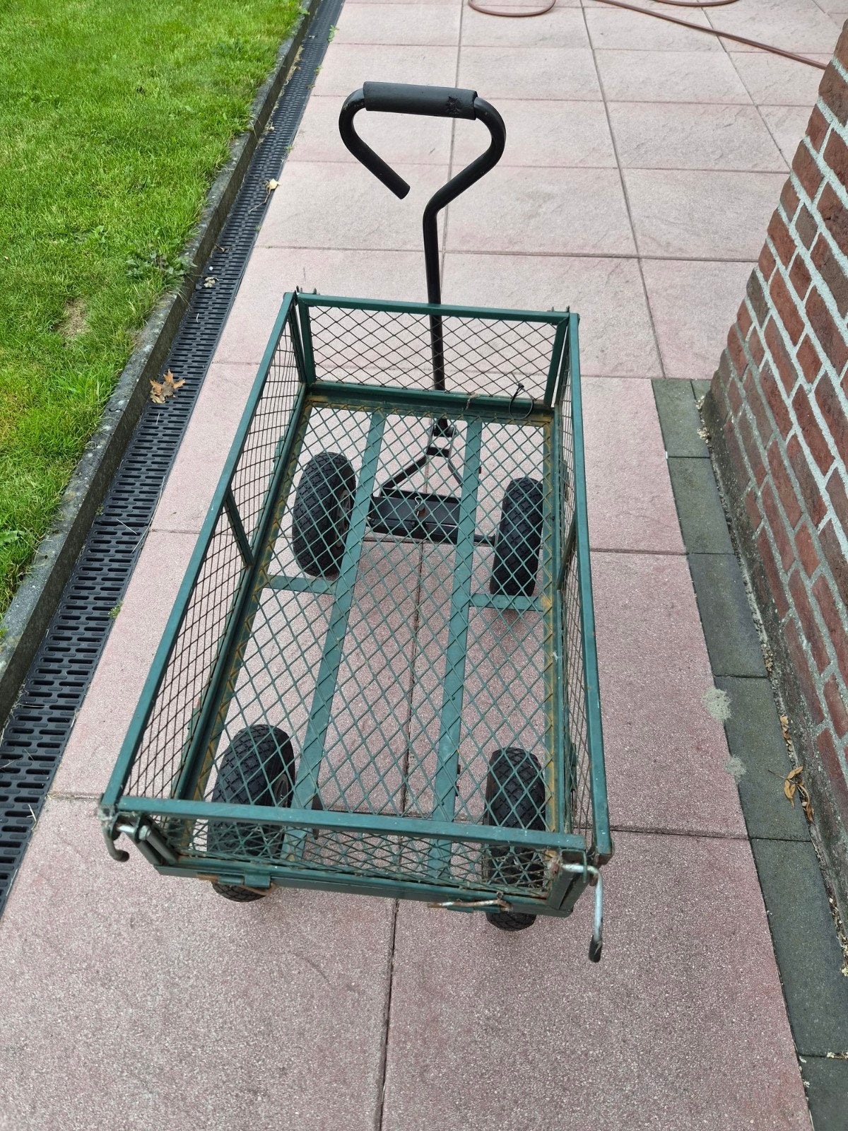 Groene bolderkar met afneembare zijden en binnenzeil, Ophalen, Gebruikt