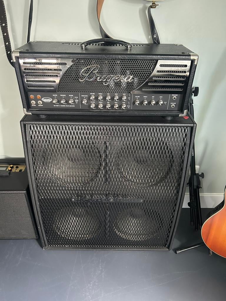 Half stack, Bugera 333XL infinium head met Hughes & Kettner, Ophalen, Gebruikt, 100 watt of meer