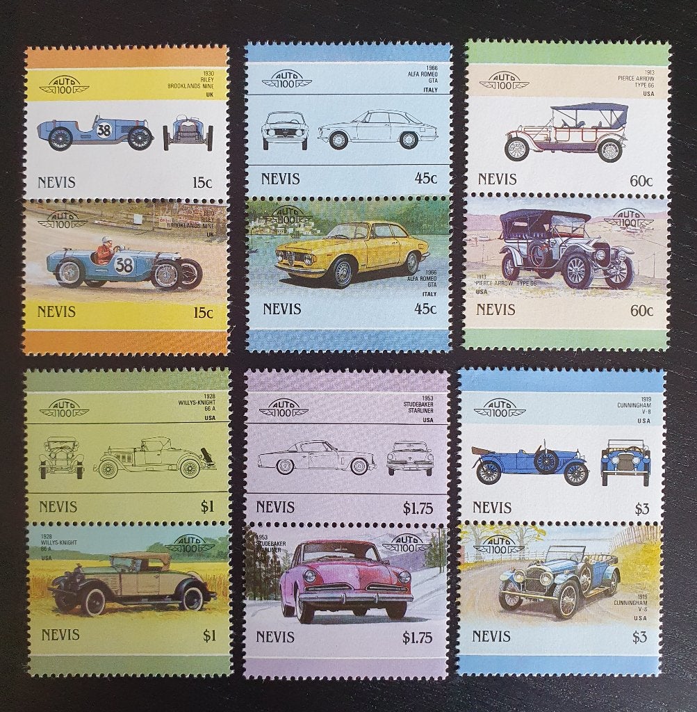 Nevis 1986 Auto Oldtimer Michel 398-409 postfris, Verzenden, Postfris, Auto's