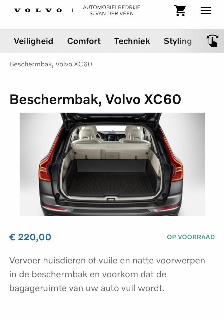 Volvo XC60 laadbakvoering / bagagebak / bagagebekleding, Ophalen, Gebruikt, Volvo