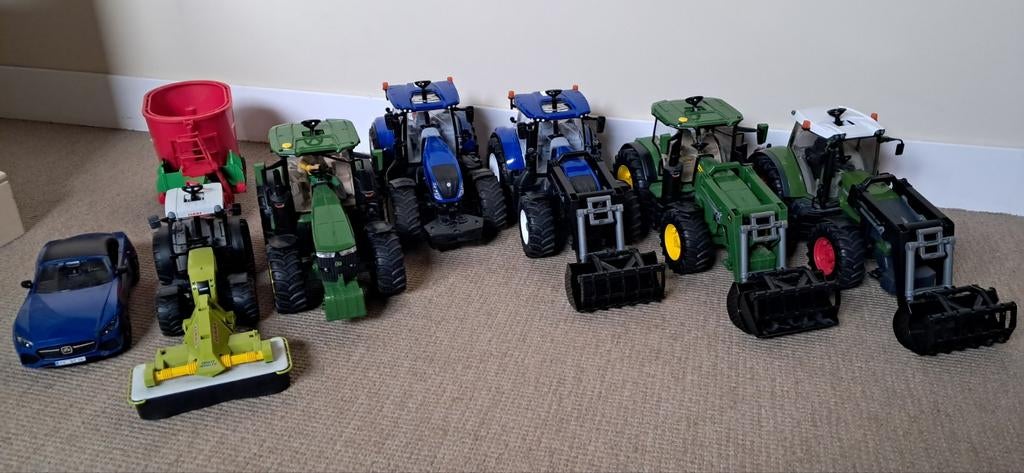 Partij Bruder John Deere Fendt New Holland Claas enz, Ophalen of Verzenden, Gebruikt