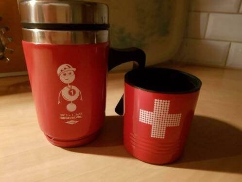 Thermosfles met mok, Overige typen, Verzenden, Nieuw, Rood