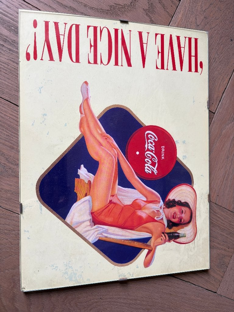 Coca cola reclame, Ophalen of Verzenden, Gebruikt, Reclamebord