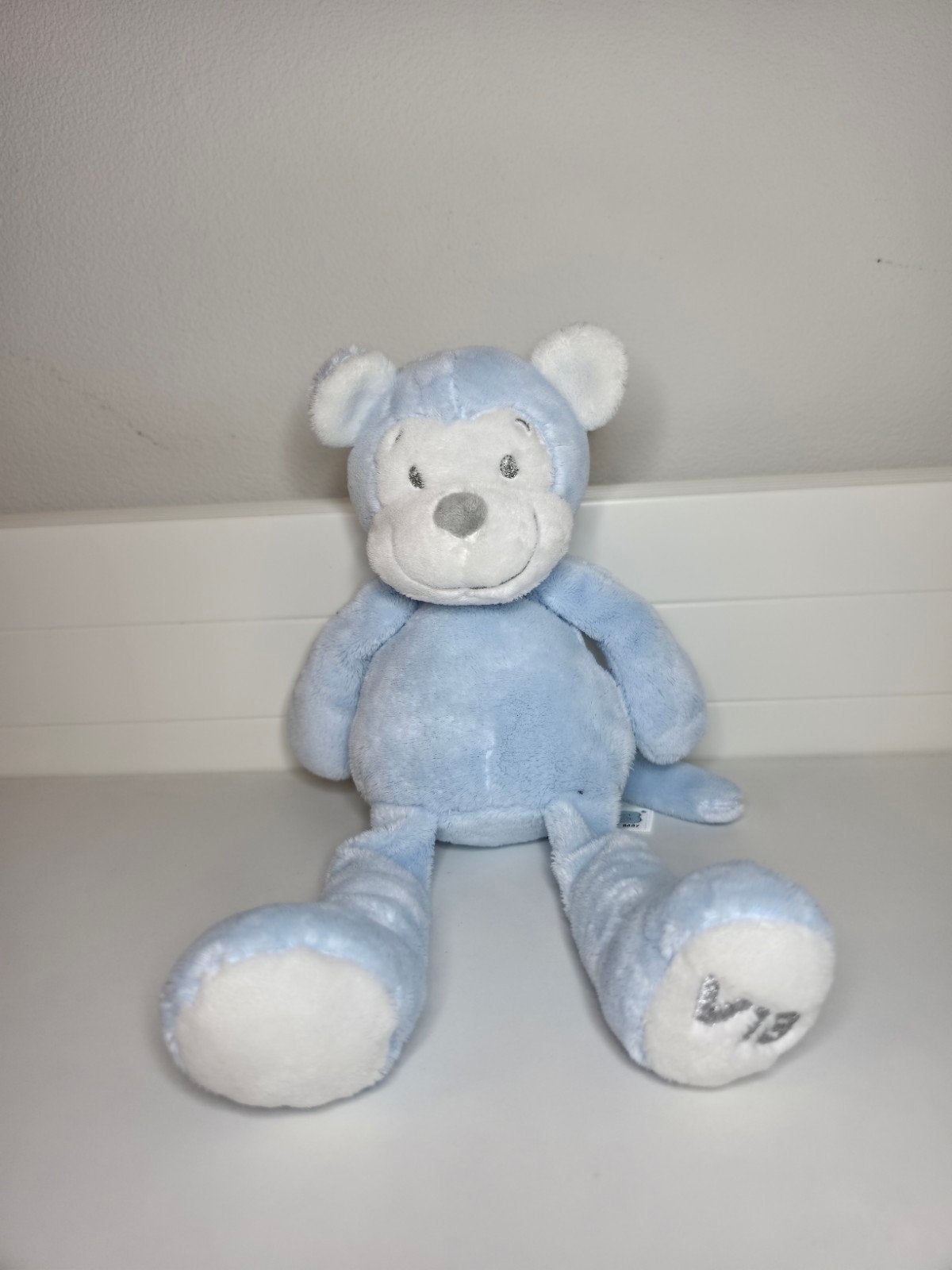 VIB Baby Knuffel Aap 35 cm Baby Blauw - Nieuw, Overige merken, Blauw, Nieuw, Ophalen of Verzenden