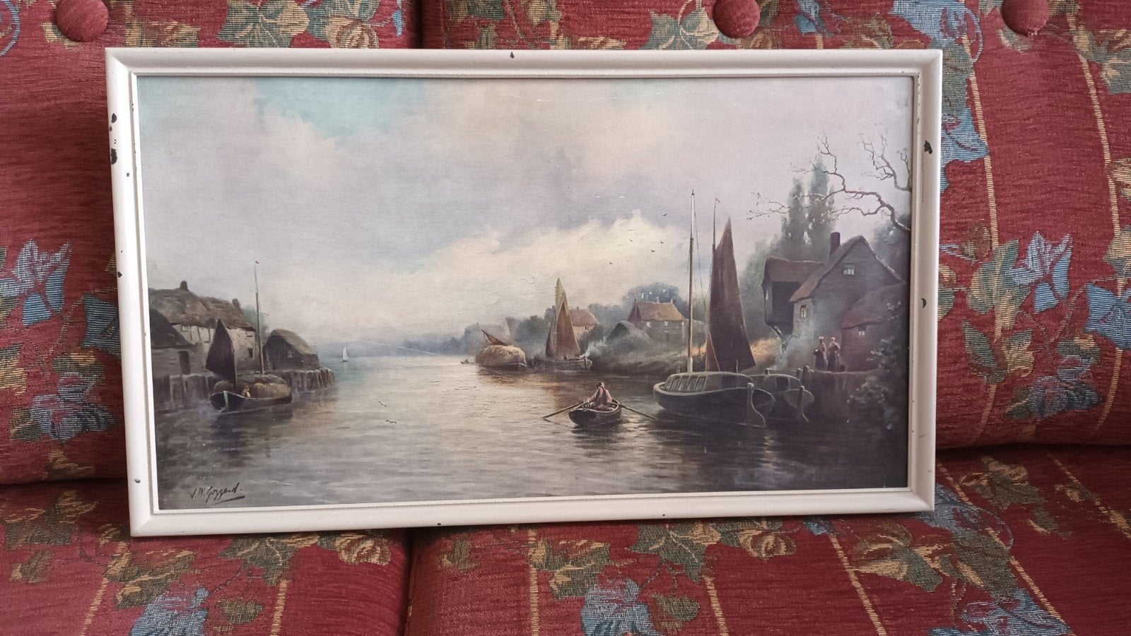 Reproductie van een klassiek maritiem landschap, Ophalen, Maritiem / water, Overige ondergronden, Klassiek