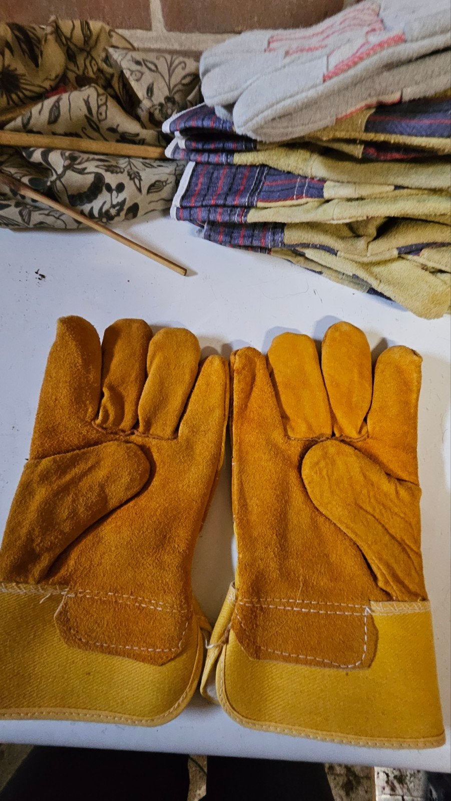 Stevige leren werkhandschoenen - Geel winter, Ophalen of Verzenden, Gebruikt