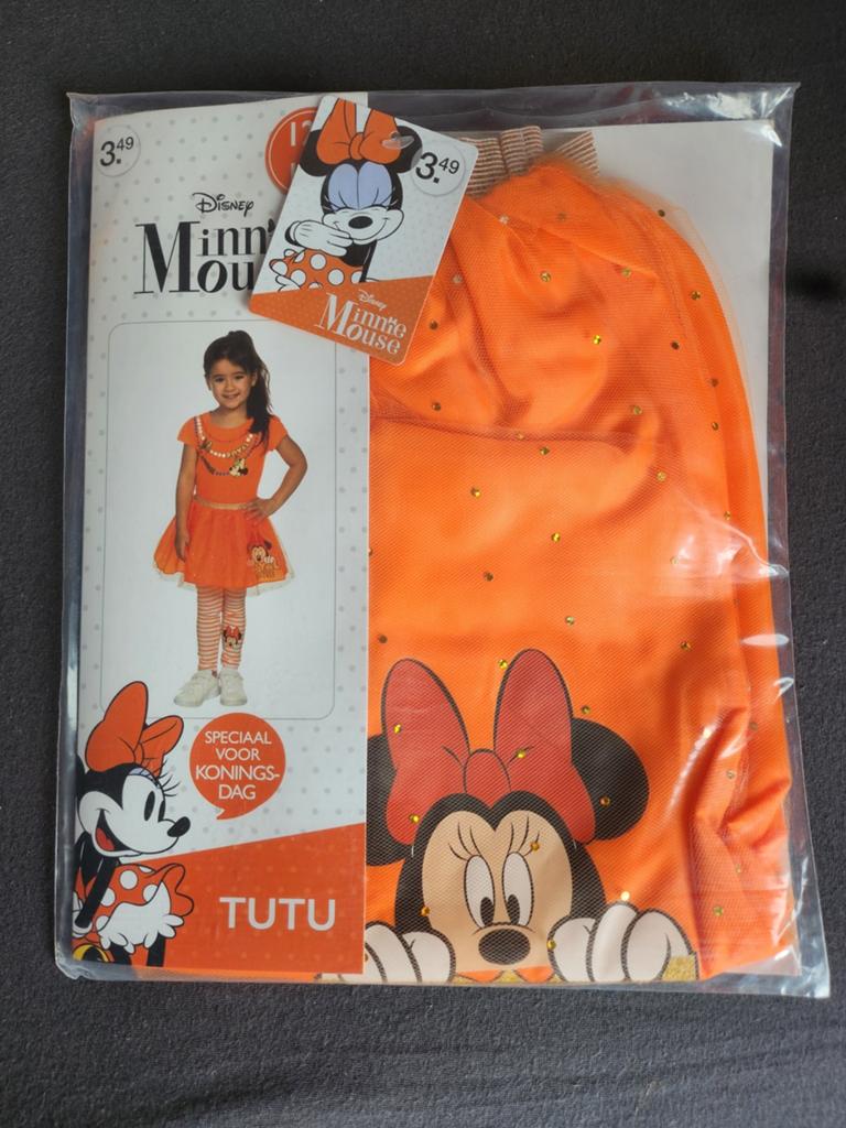 Disney oranje tutu Minnie Mouse 128-134 NIEUW (royal), Kinderen en Baby's, Kinderkleding | Maat 128, Ophalen of Verzenden, Nieuw