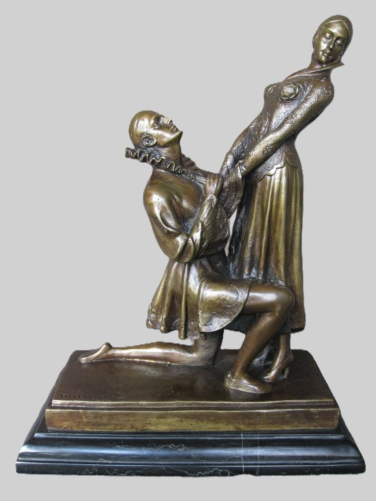 Brons  'La proposition' huwelijksaanzoek Chiparus., Ophalen, Brons