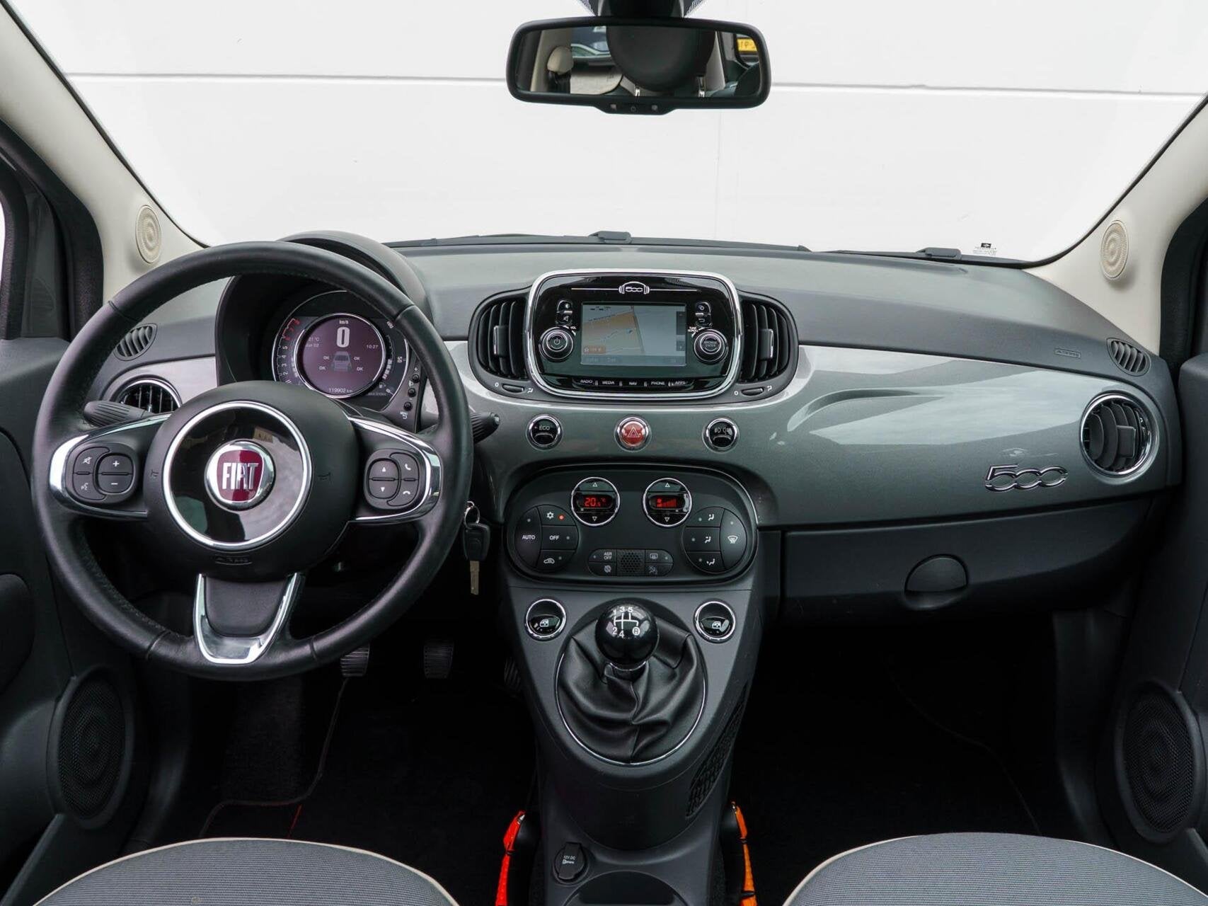 Fiat 500 0.9 TwinAir 80pk Turbo Lounge | Panoramadak | Navig, Auto's, Stof, Gebruikt, 905 kg, Origineel Nederlands