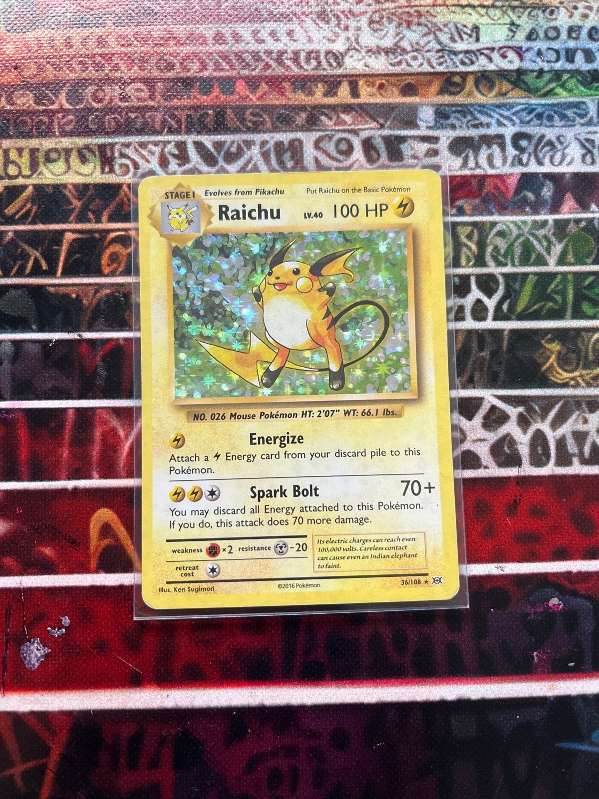 Pokémon Raichu 35/108 XY Evolutions Foil Kaart, Ophalen of Verzenden, Zo goed als nieuw, Losse kaart, Foil