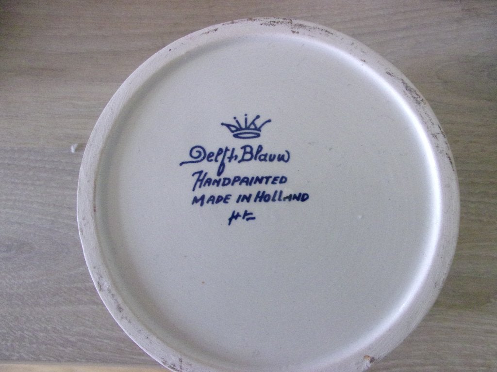 Delfts blauw kandelaar en pot, Ophalen of Verzenden