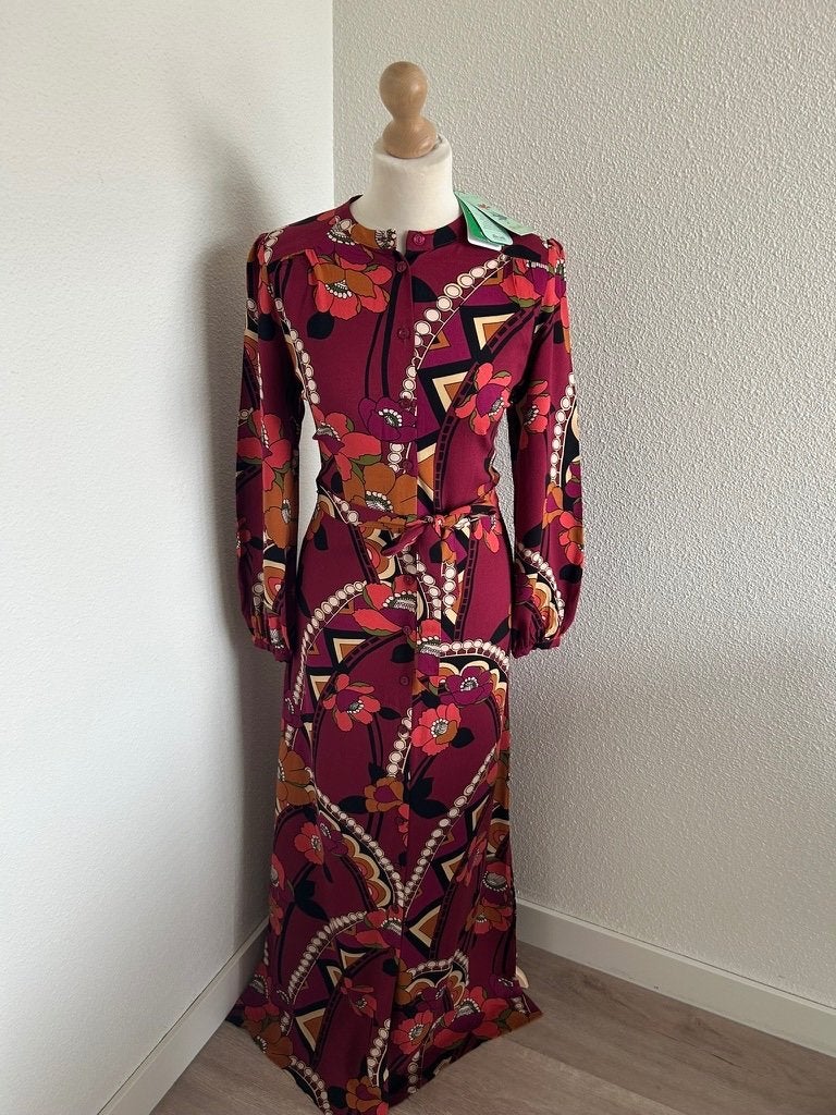 King Louie maat 38 Stella maxi dress Lovechild 1990, Maat 38/40 (M), Paars, Ophalen of Verzenden, Zo goed als nieuw