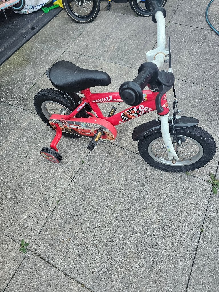 Kindetfiets cars, Ophalen, Terugtraprem, Zijwieltjes, 16 tot 20 inch