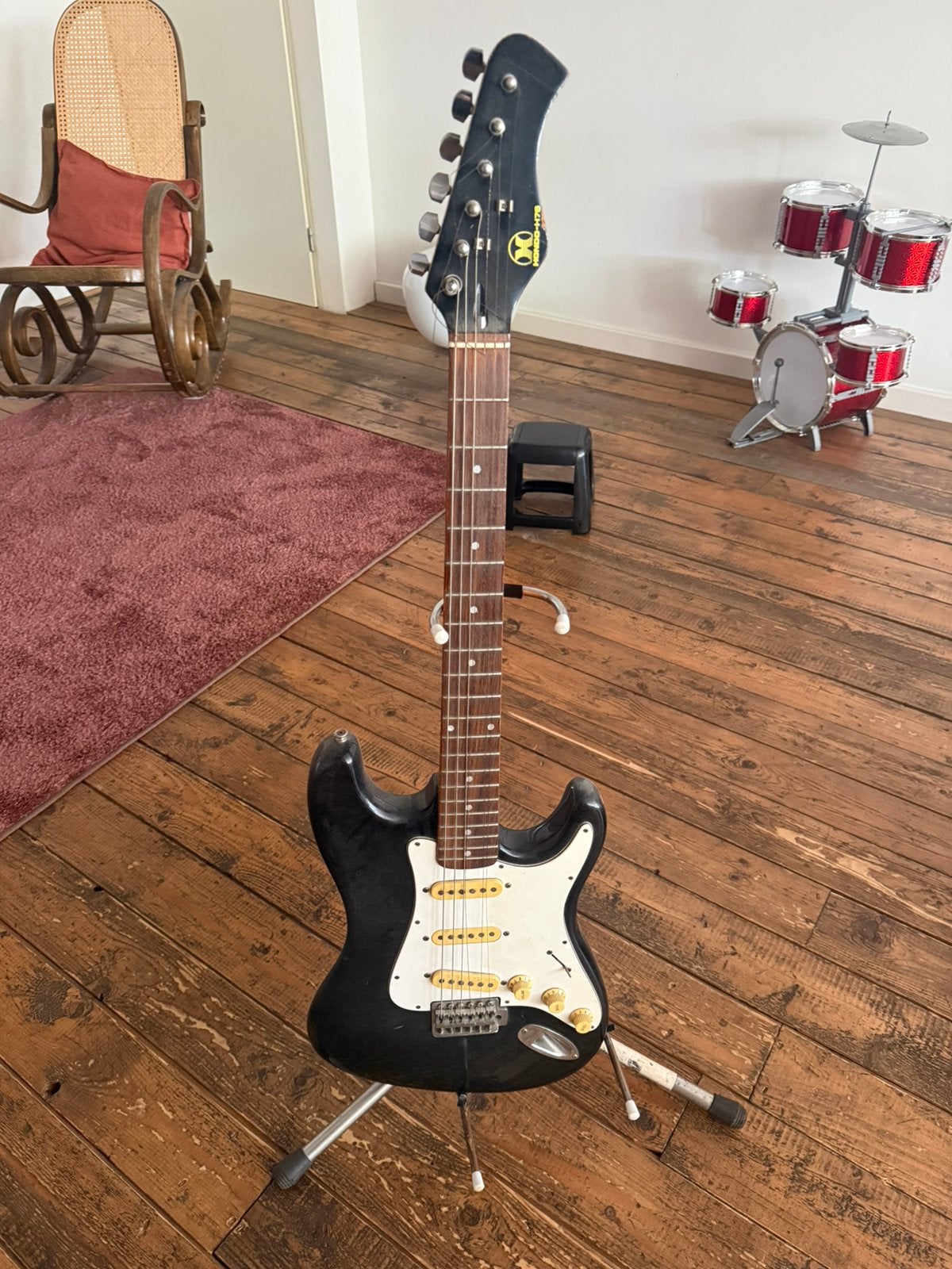 Vintage Hondo H76 elektrische gitaar – Strat model, Ophalen, Gebruikt, Solid body, Overige merken