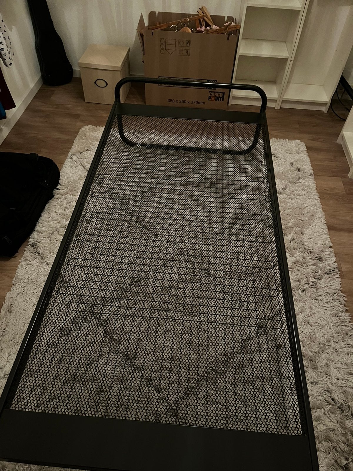 Een persoons bed auping met matras, Ophalen, 90 cm, Eenpersoons, Bruin