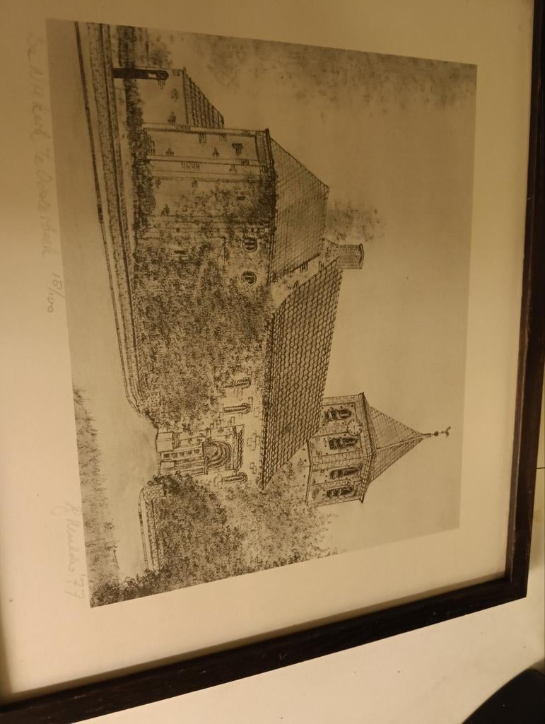 Ets NH Kerk Oosterbeek door J. Heuderr, 1977, Antiek en Kunst, Ophalen of Verzenden